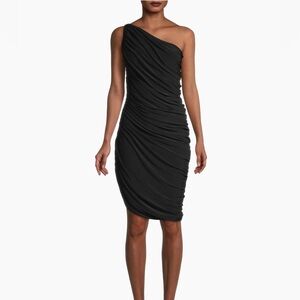 Norma Kamali One Shoulder Black Dress
